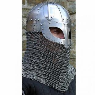 海外代购Warrior◇手作复古中世纪维京北欧海盗勇士链条装甲头盔