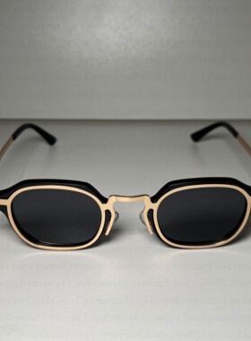 黑金撞色墨镜方圆框男女太阳眼镜