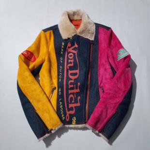 比利时代购 手作复古飞行员夹克撞色拼接仿毛领拉链外套 Jacket㊣