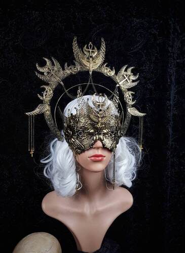 德国代购Costume㊣ 手作华丽精致哥特式聚会装饰角色扮演面具