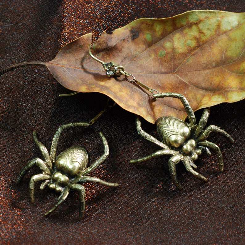 美国代购Spider◇手作复古中世纪哥特精致蜘蛛昆虫神秘耳环