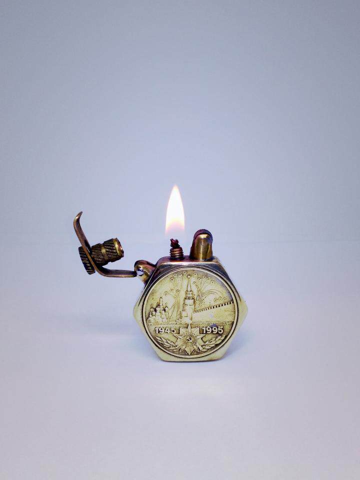 乌克兰代购Steampunk◇手作蒸汽朋克复古六边形黄铜男士打火机