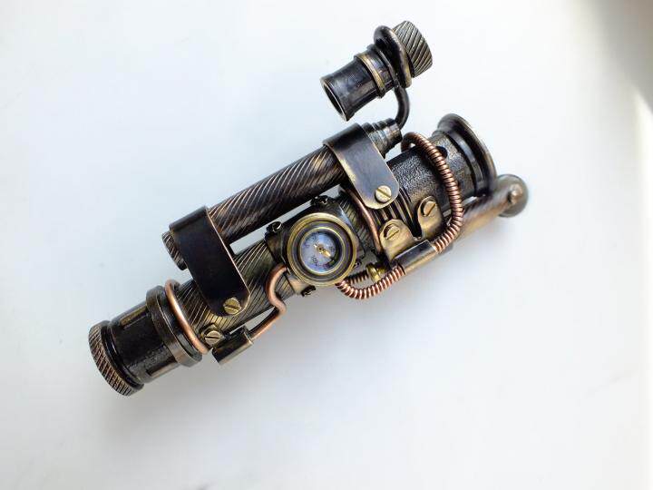 俄罗斯代购Lighter◇手作蒸汽朋克黄铜齿轮风扇男士礼物打火机