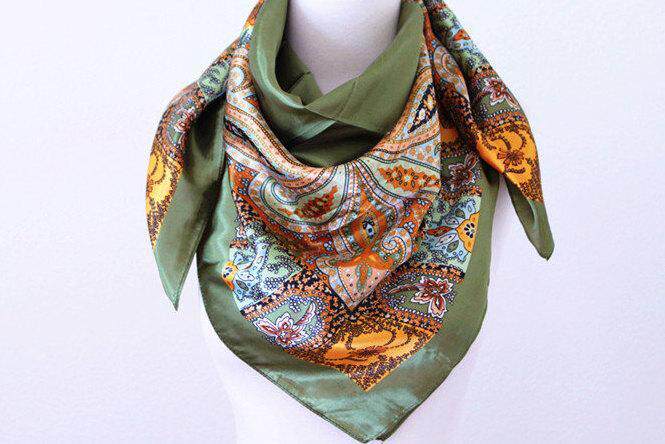 Scarf㊣美国代购 手作迷人波西米亚美丽印花多用头巾围巾方形丝巾