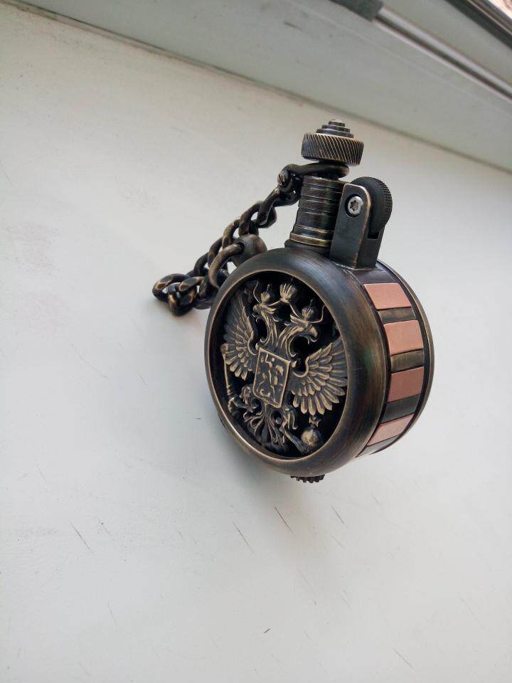 俄罗斯代购Eagle◇手作蒸汽朋克复古双头鹰老鹰黄铜齿轮打火机