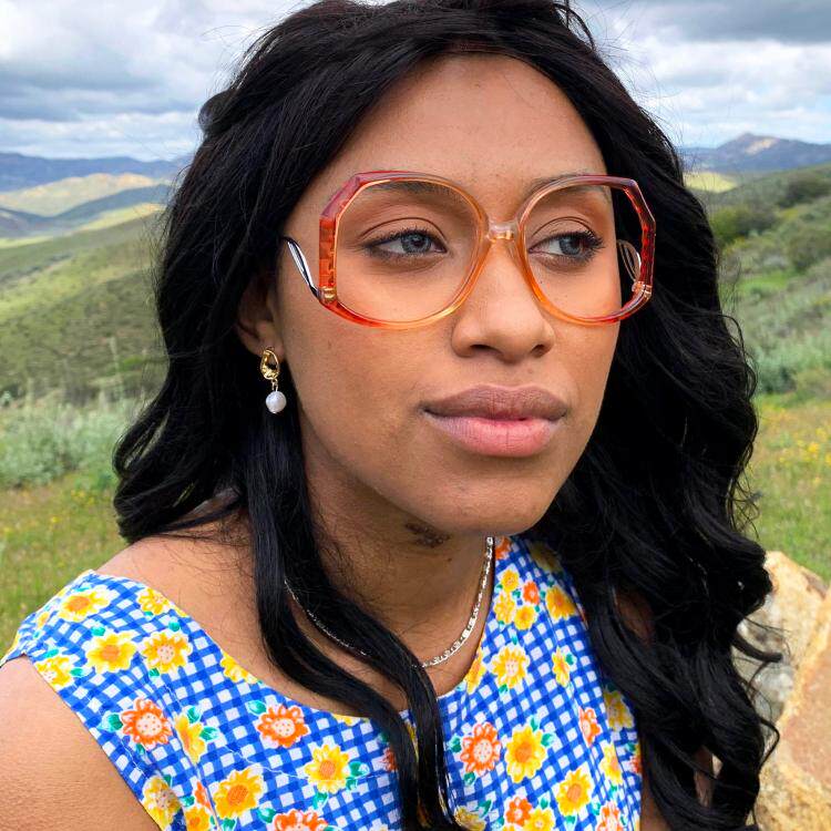 美国代购Eyeglasses㊣ 古着1980年代复古超大橙红色垂臂眼镜架