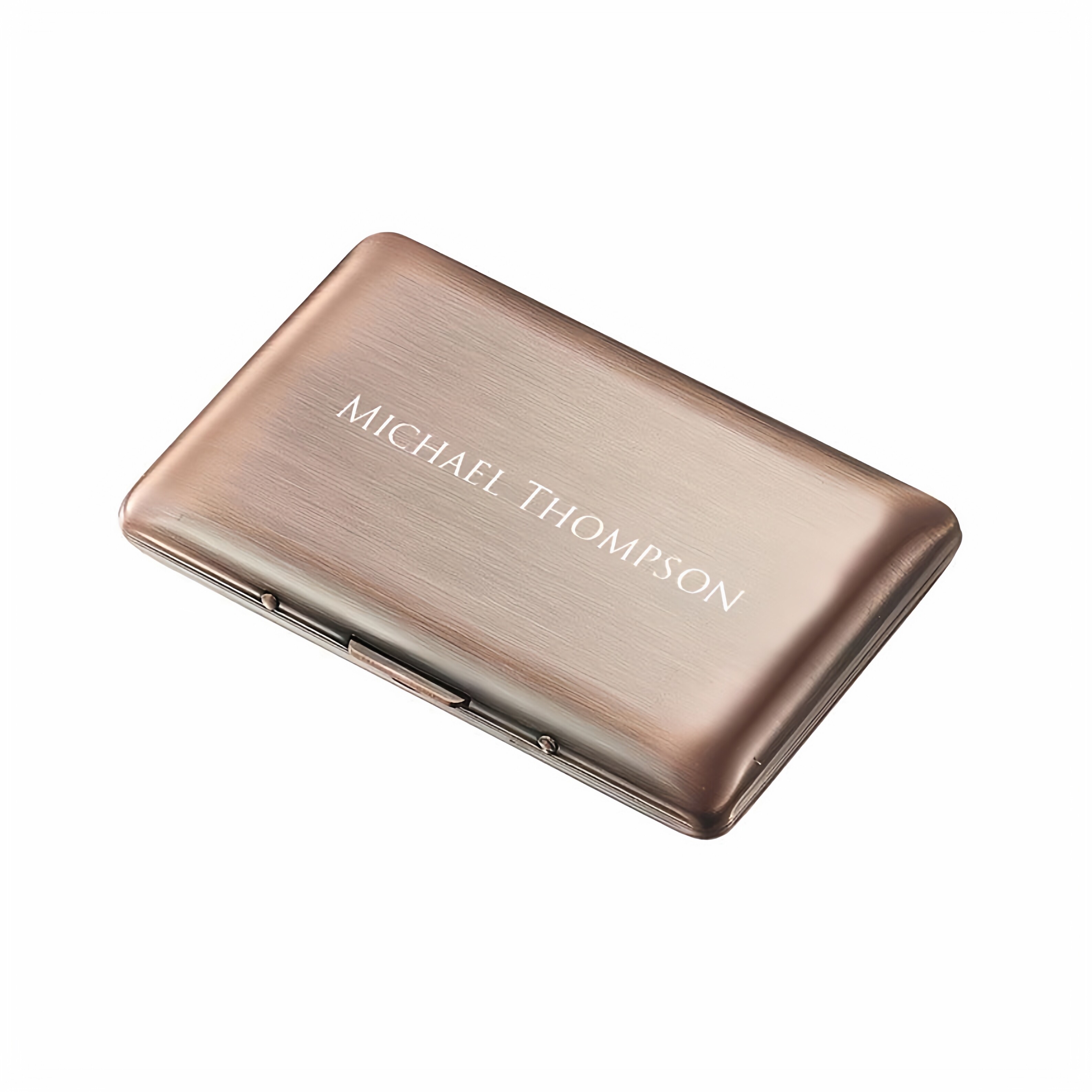 美国代购Holder◇手作个性雕刻刻字定制古铜色不锈钢卡盒名片盒