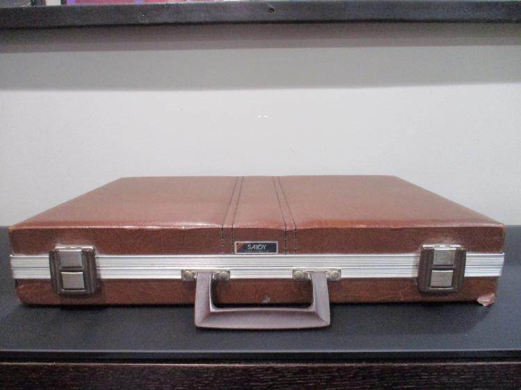 美国代购Vintage ▼古着1980 年代复古棕色皮革盒式公文包手提箱