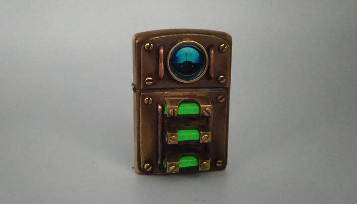 乌克兰代购Handmade㊣ 手作蒸汽朋克黄铜黑暗发光老式汽油打火机