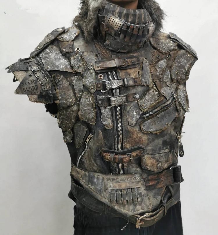 波兰代购Jacket∞手作赛博朋克后世界末日勇士夹克皮衣定制