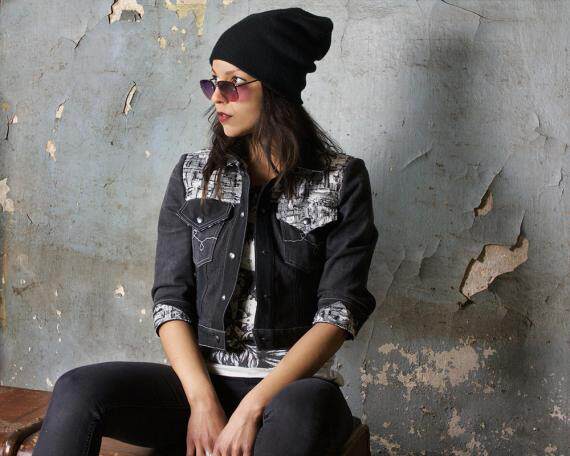 德国代购 Denim◇手作复古个性显瘦黑白拼接补丁牛仔短夹克外套