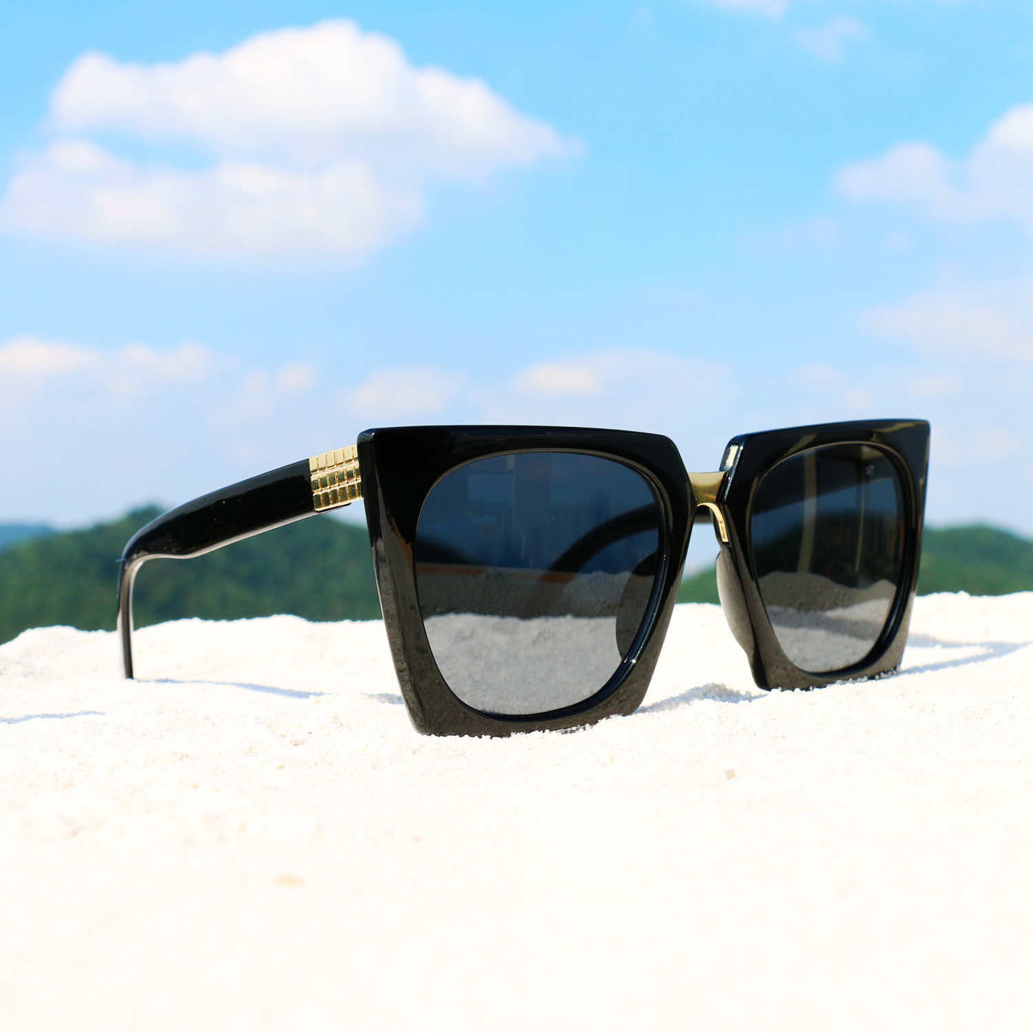 Glasses 海外代购超古董方形厚实古惑仔街头欧美范太阳眼镜墨镜
