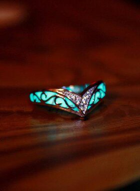 夜光凯尔特锆石戒指纯银复古男女