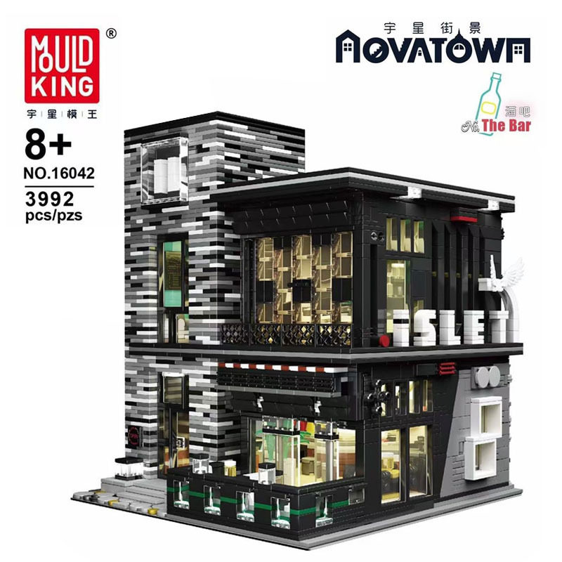 宇星模王16042 创意酒吧城市街景成年高难度拼装积木玩具模型礼物