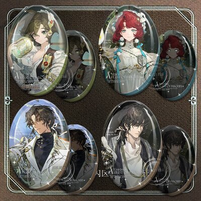 虚构集玛尔纱吧唧周边哑谜双闪银葱椭圆形徽章谷子二次元挂件收藏