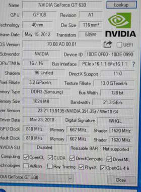 议价影驰战将d3，GF GT630 PCI-E 1G D3 12