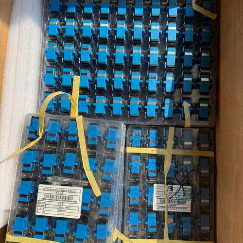议价SC法兰光纤适配器蓝色SC/PC接口单模光纤法兰盘，全新未用