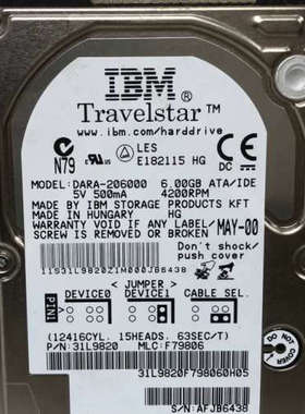 议价IBM DARA-206000 6G 2.5寸并口工业工控设