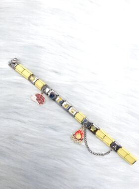 意大利模块手链应援檀健次名字字母转转小头小炭火双吊坠刺猬蝴蝶