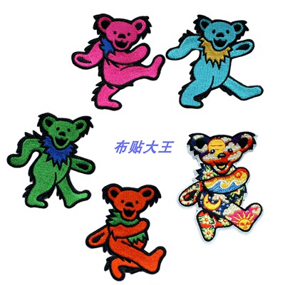 摇滚 Grateful Dead 感恩而死 暴力熊刺绣布贴 缝制补丁贴 魔术贴