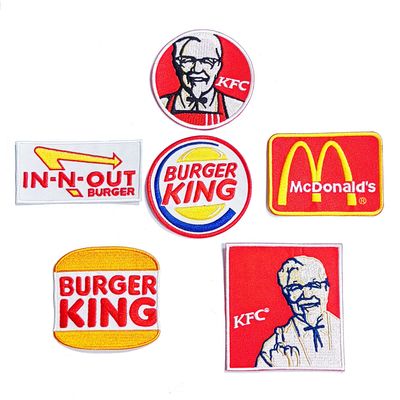 IN N OUT 加州 麦记 burger 美式汉堡刺绣户外背包魔术贴布贴补丁