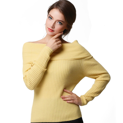 优媛秋冬新款山羊绒针织衫高领