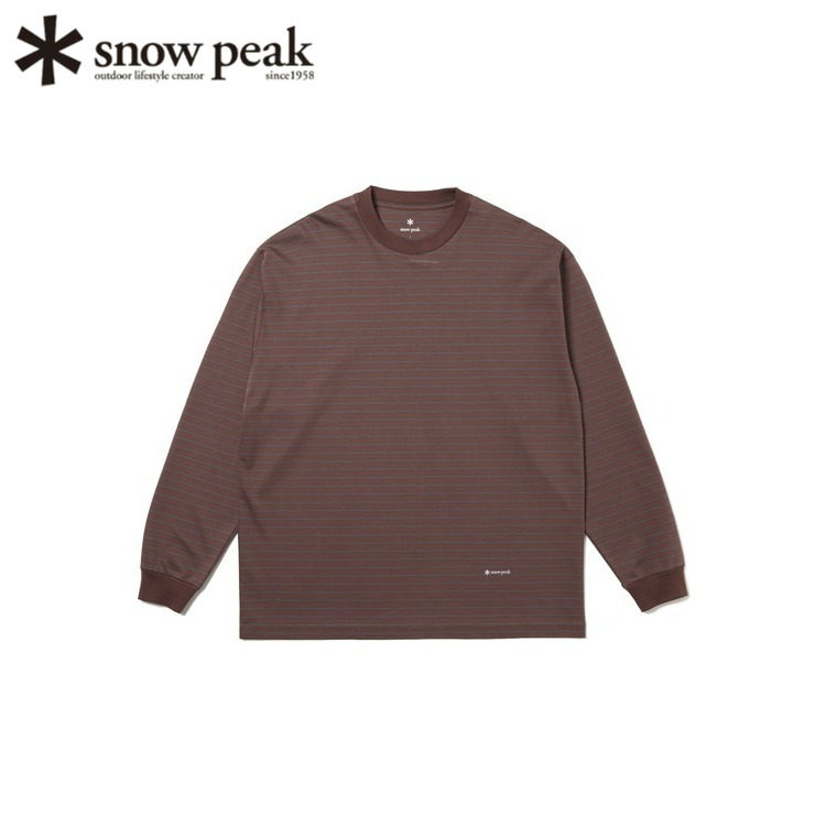 日本snowpeak雪峰细条纹长袖T恤