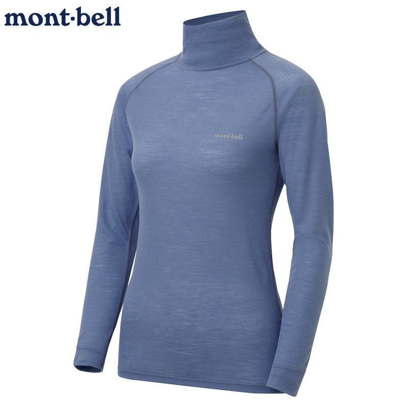 montbell女士羊毛高领打底衫保暖