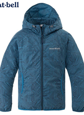 日本代购montbell儿童Windblast印花夹克衣轻便外套防风防水2024