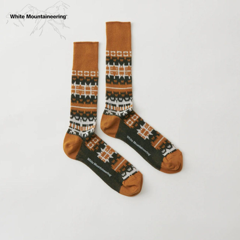 WhiteMountaineering提花长筒袜
