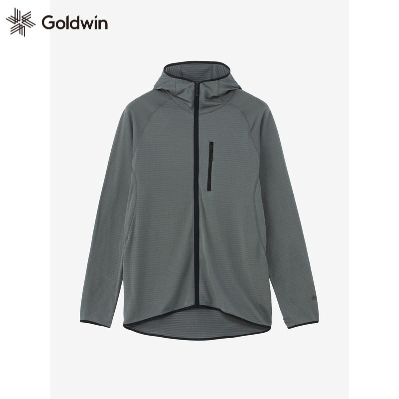 Goldwin新款弹力抓绒衣连帽衫男