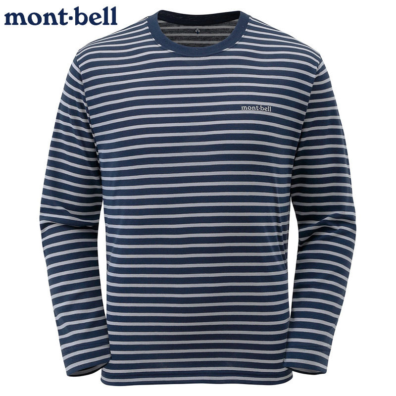 mont·bell条纹速干长袖T恤男