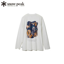 日本代购SnowPeak雪峰户外休闲长袖T恤吸汗速干印花图案露营圆领