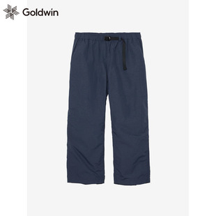 日本代购Goldwin户外休闲裤男女轻量宽松防小雨长款露营登山裤子