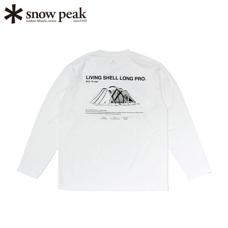 日本snowpeak雪峰印花长袖T恤衫