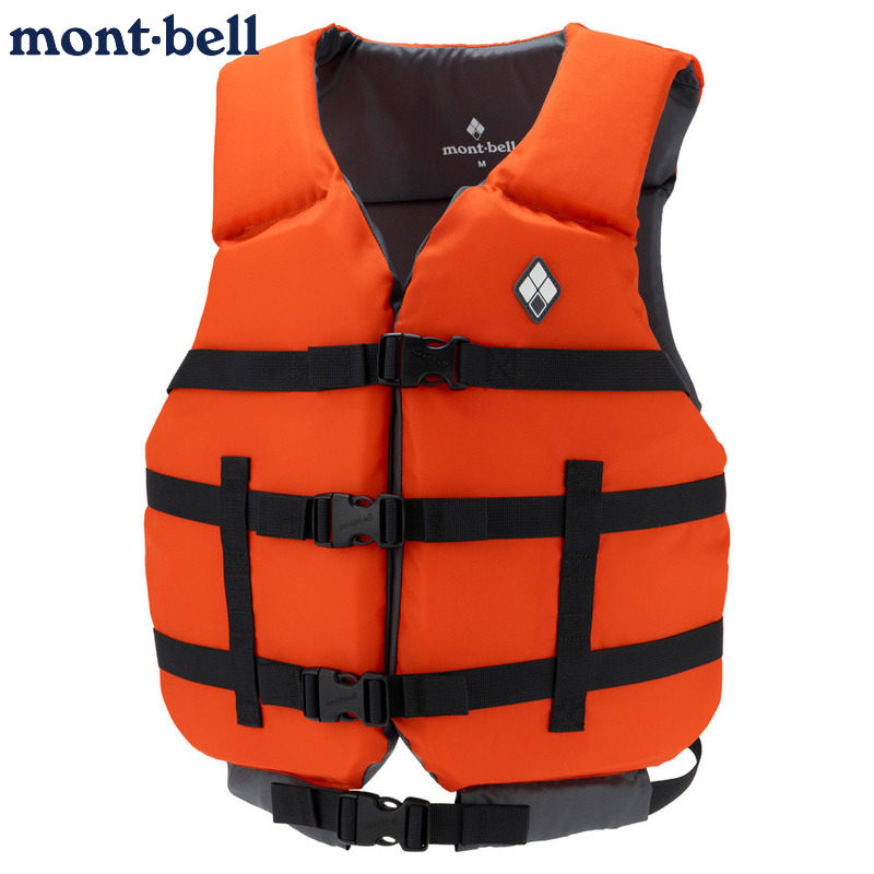 日本代购montbell救生衣专业户外水上运动大浮力背心便携钓鱼马甲