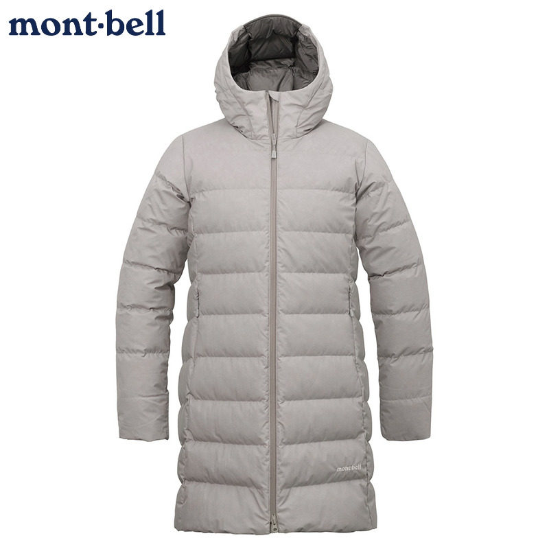 montbell长款女连帽羽绒服防水