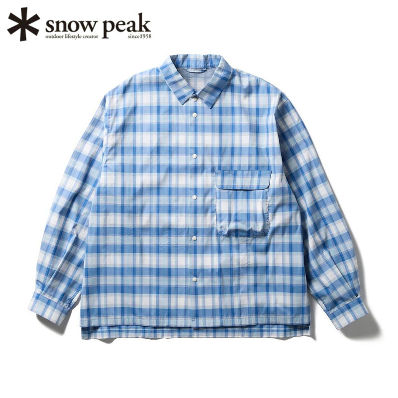 日本snowpeak雪峰格子长袖衬衫