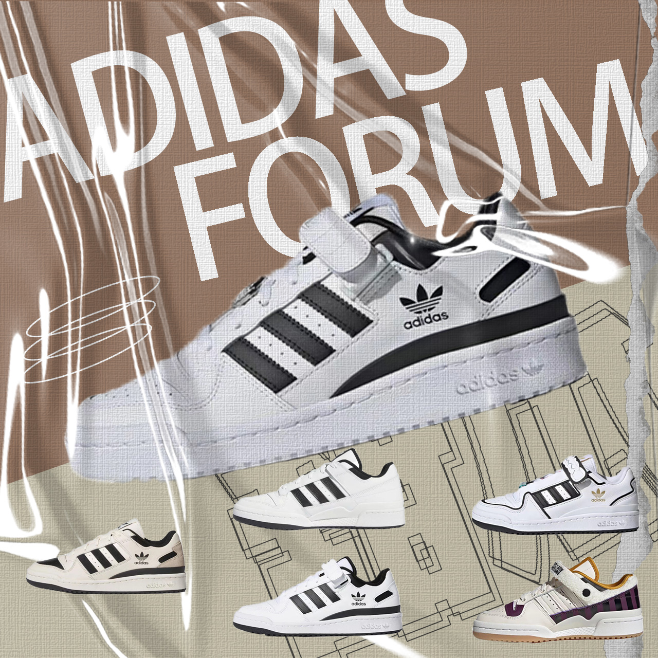 杭州现货Adidas 三叶草 FORUM LOW 男女同款情侣板鞋