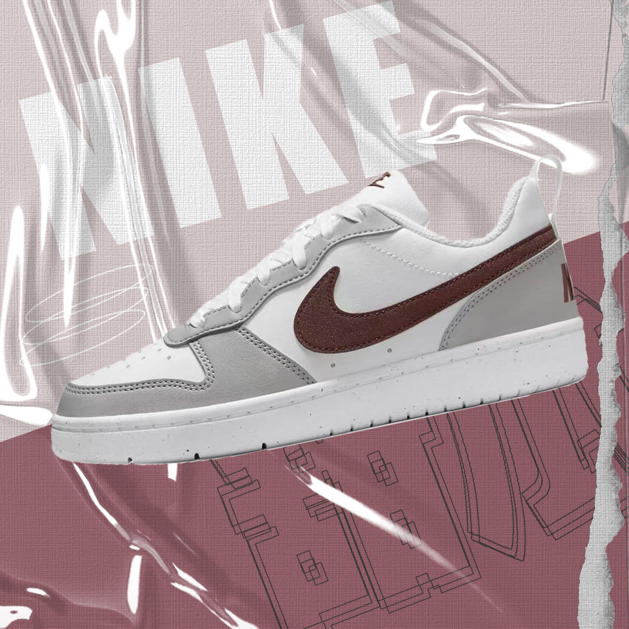 NIKE白红板鞋舒适百搭