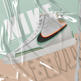 Mid 白灰绿 男女同款 104 Nike DA7233 Blazer