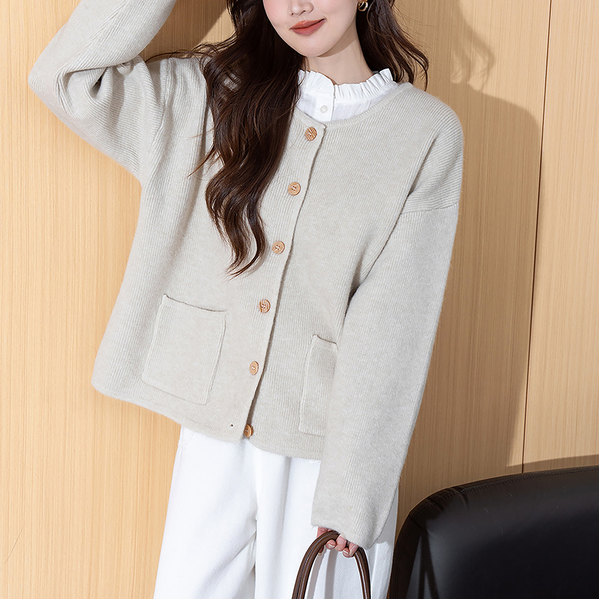 唐狮2026秋冬季女毛衣气质简约开衫外套慵懒高级感百搭宽松,女装/女士精品,毛衣,淘宝优惠券,粉丝福利购,淘宝优惠卷