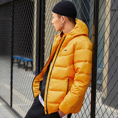 李宁男子韦德短款保暖羽绒服