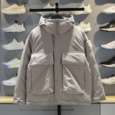 李宁羽绒服男2025冬季新款韦德系列鹅绒保暖宽松外套AYMV063