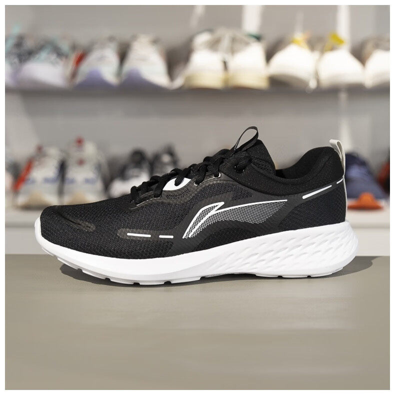 李宁跑步鞋男鞋2025秋冬高弹网面透气低帮休闲慢跑鞋ARSV121