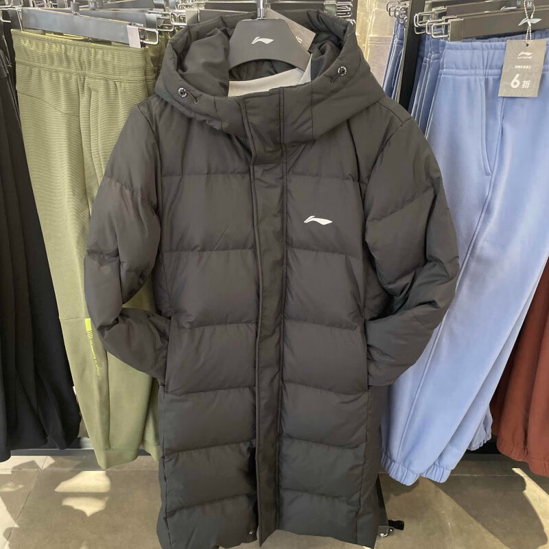李宁羽绒服男装2025冬季新款长款保暖防泼水保暖外套AYMU567