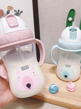 幼儿园防呛带手柄小孩吸管水杯
