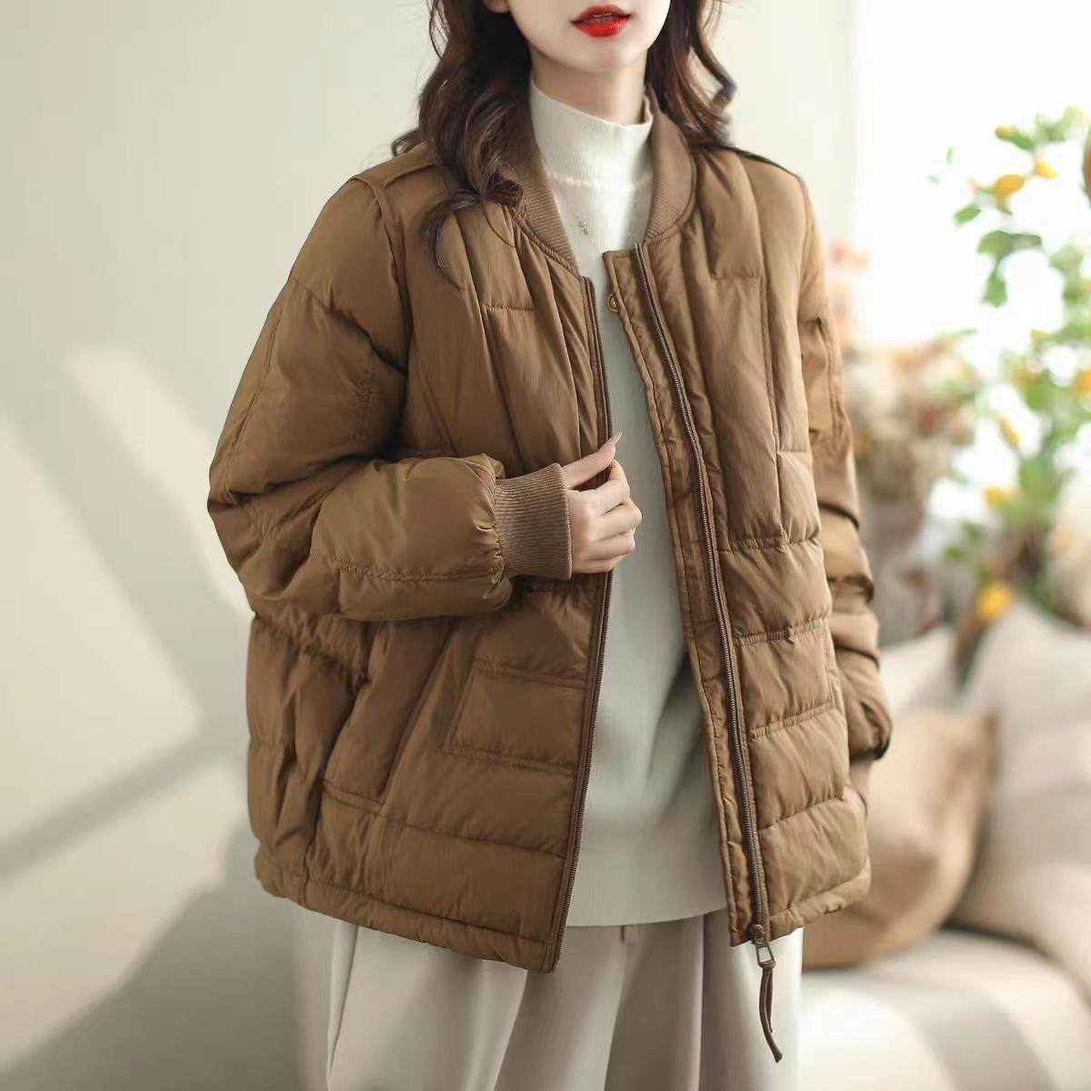 2024秋冬新款时尚休闲简约保暖女式上衣文艺薄款女装羽绒服外套潮,女装/女士精品,羽绒服,淘宝优惠券,粉丝福利购,淘宝优惠卷