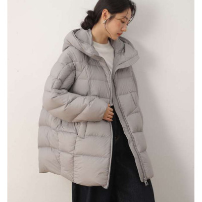 聚酯纤维锦纶中长款连帽羽绒服