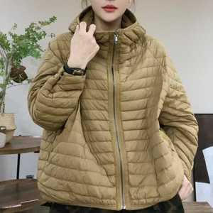 欧洲站超轻薄白鸭绒羽绒服女2024年新款设计感蝙蝠袖百搭连帽外套